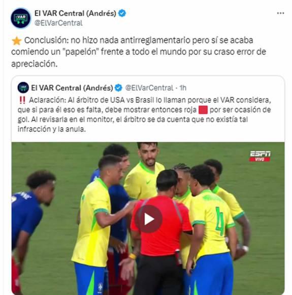 “Insólito uso del VAR y tenía que ser de Concacaf”: la dura reacción contra Said Martínez  por su error en el EEUU - Brasil