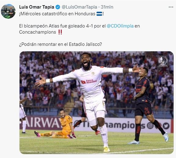 ¡Ridículo y goleada de escándalo! Prensa mexicana y hondureña salen al paso tras la paliza de Olimpia al Atlas por la Champions de Concacaf