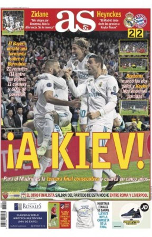 Las portadas sobre el pase a la final del Real: Así, así, así se clasifica el Madrid