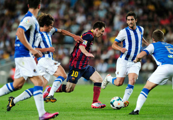 Barcelona imágenes de un nuevo record al vencer al Real Sociedad.