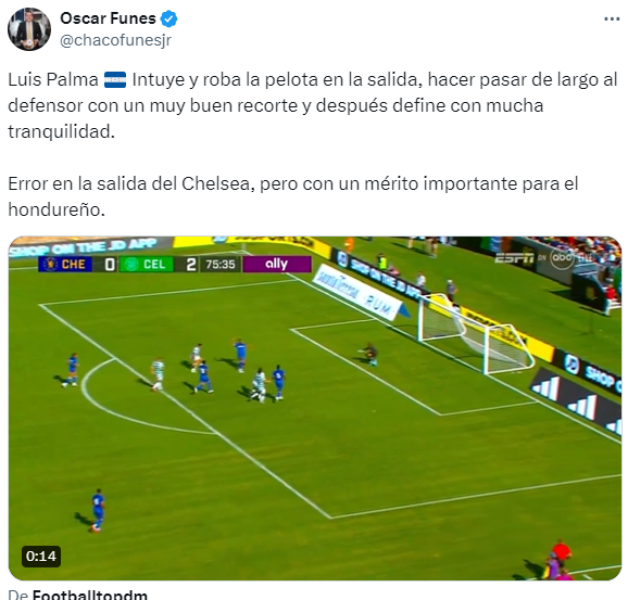 Luis Palma también le marcó al Chelsea y así reacciona la prensa: “Se está divirtiendo ante los clubes de la Premier League”