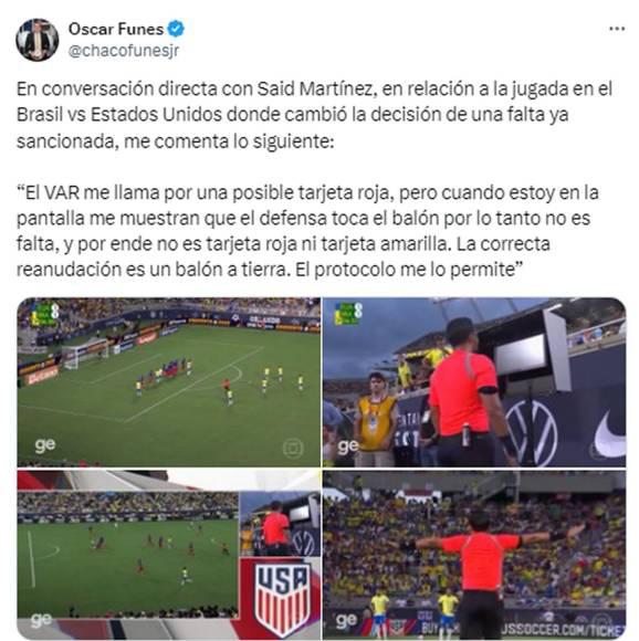 “Insólito uso del VAR y tenía que ser de Concacaf”: la dura reacción contra Said Martínez  por su error en el EEUU - Brasil