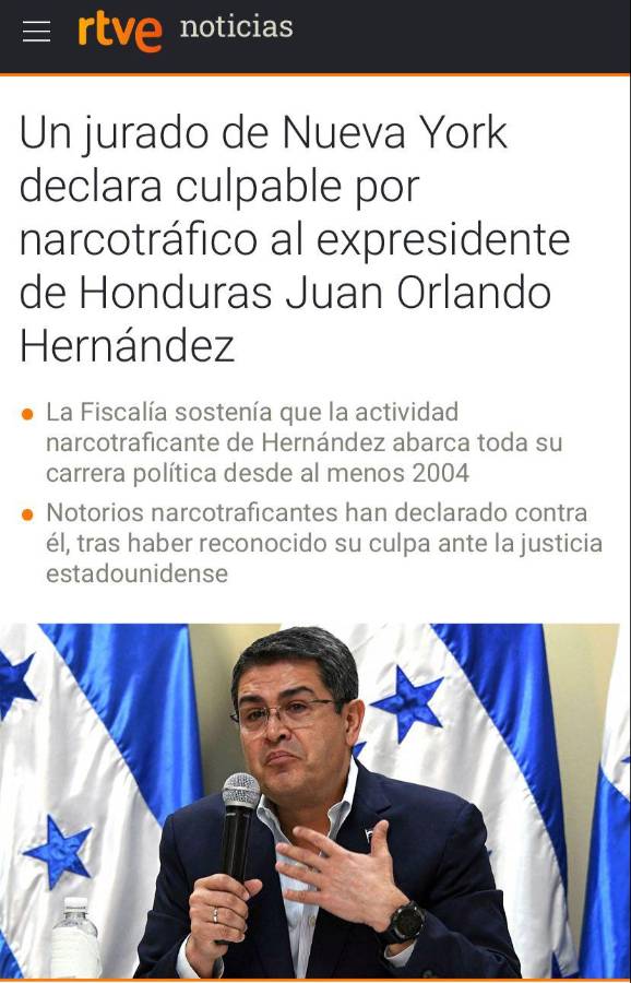 JOH le da la vuelta al mundo: prensa internacional estalla tras hallar culpable al expresidente de Honduras