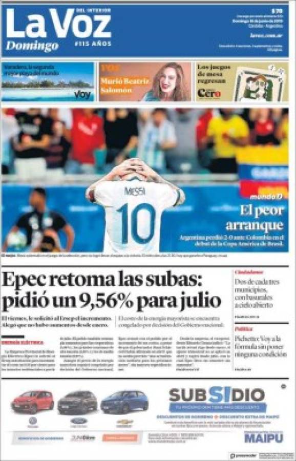 Las portadas en Argentina no perdonan a Messi: 'Lo mismo de siempre'