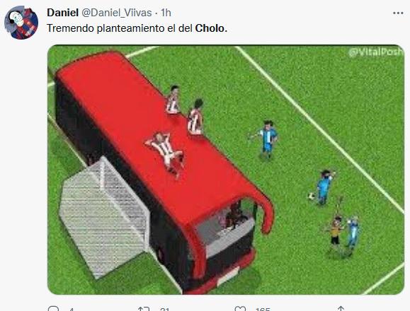 Los memes destrozan a Simeone y al Atlético por jugar metido atrás ante el Manchester City en Champions