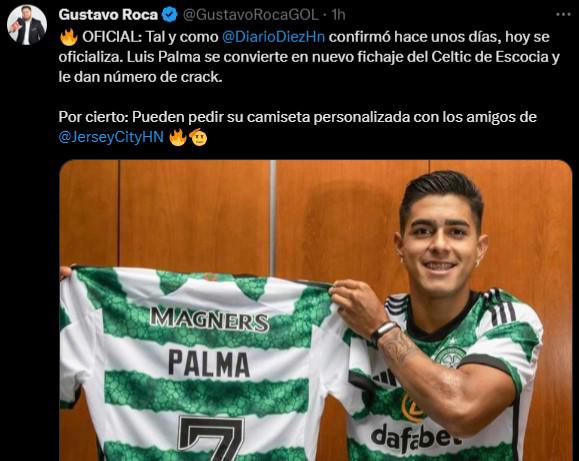 “Celtic está encantado”, “Luis Palma con número de crack”: Prensa internacional y nacional reacciona al fichaje del hondureño
