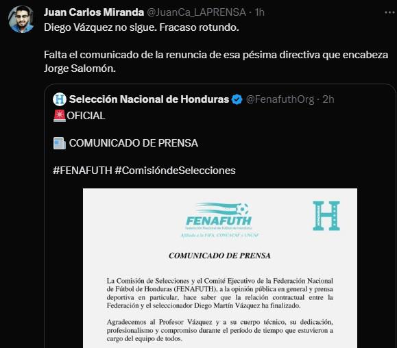 ”Diego Vázquez fue mejor que Bolillo”, “Fenafuth ha perdido tiempo”: Las reacciones de la prensa ante el adiós de “La Barbie”