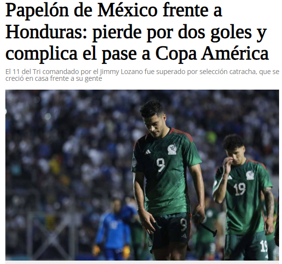 “México es exhibido”, “Papelón” y “Fue un paseo”: prensa azteca amanece frustrada por el gran triunfo de Honduras