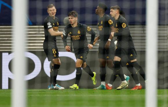 Con golazo de Brahim, Real Madrid saca leve ventaja ante Leipzig en los octavos de final de la Champions League