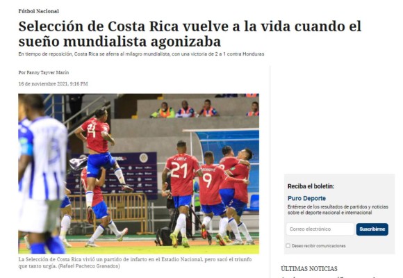 Hincaron a la 'H': lo que dicen en Costa Rica tras resucitar y acabar con el sueño de Honduras rumbo a Qatar