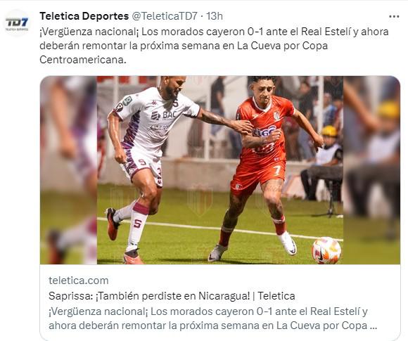 Lo que dice la prensa de Costa Rica tras la caída del Saprissa ante el Real Estelí de Nicaragua: “Vergüenza nacional”