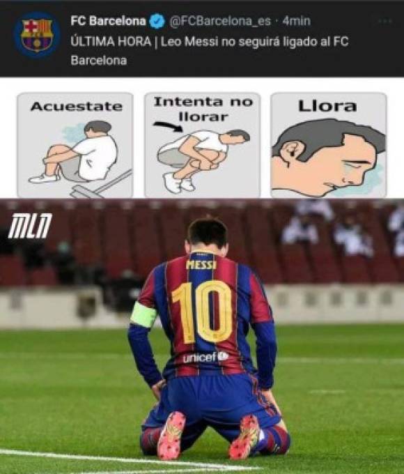 Messi se marcha para siempre: los memes hacen pedazos al Barcelona y a un 'solo' Kun Agüero