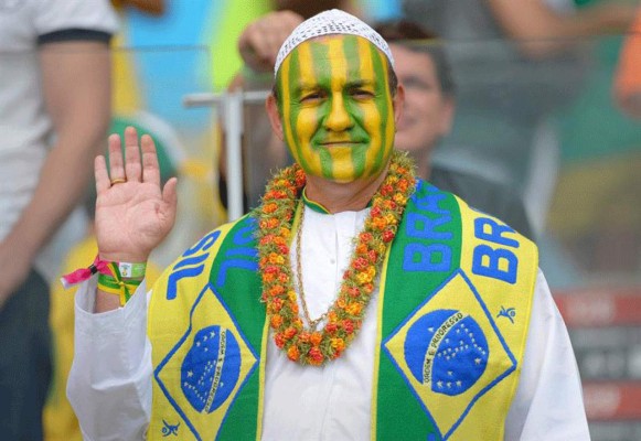 La fiesta en las tribunas en la semifinal Brasil vs Alemania