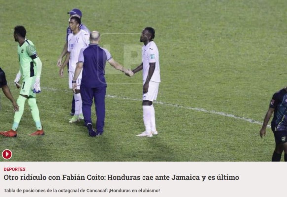 'Da pena', 'desastre' y 'ridículo': lo que dicen los medios nacionales e internacional de la derrota de Honduras ante Jamaica