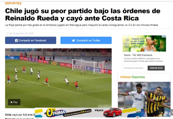 ¡FURIA! Prensa chilena pide la cabeza de Rueda y hablan de 'vergüenza'