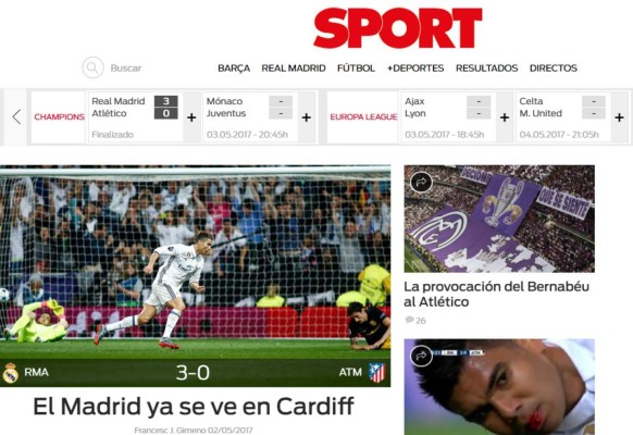 Lo que dice la prensa internacional sobre el gane del Real Madrid: 'Atleti, yo soy tu padre'