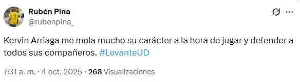 Afición del Levante alucina con Kervin Arriaga y el gesto del goleador: Qué falta nos hacía un jugador así