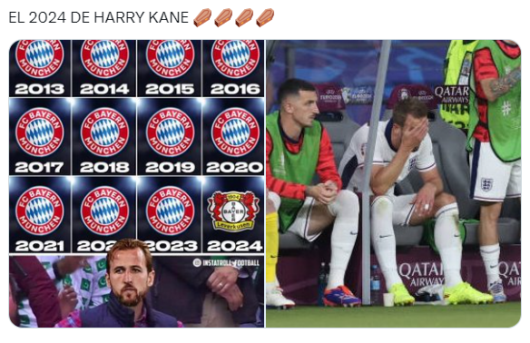 Eurocopa 2024: memes destrozan a Harry Kane por la derrota de Inglaterra ante España en la final