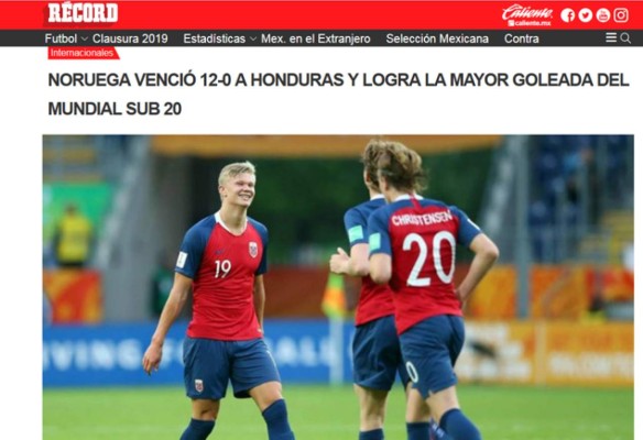¡Bochorno mundial! La prensa internacional habla del 12-0 de Noruega a Honduras