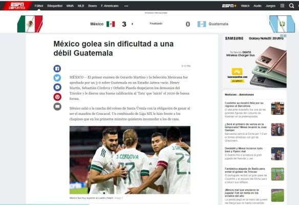 Amistoso insípido y la respuesta de Martino: La prensa de México tras la goleada a Guatemala