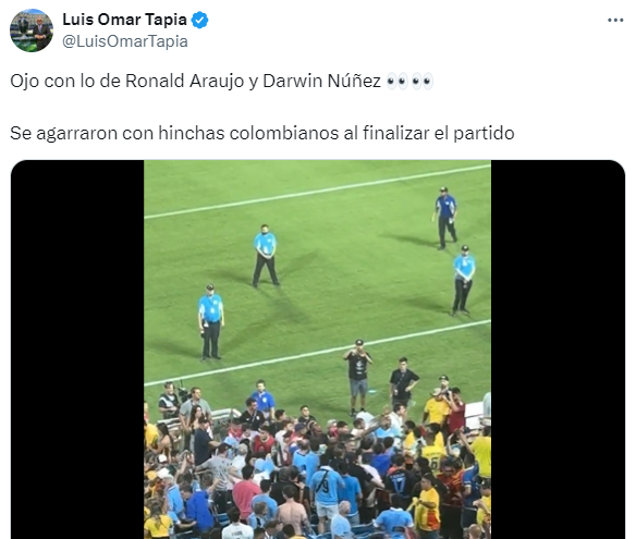 Darwin Núñez se peleó con la afición de Colombia y así reacciona la prensa: “Lo que hizo fue defender a su familia”