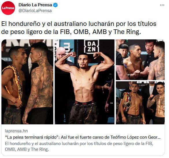 Teófimo López vs Georgie Kambosos, el mensaje de David Faitelson y todo lo que se dice en redes sobre la pelea