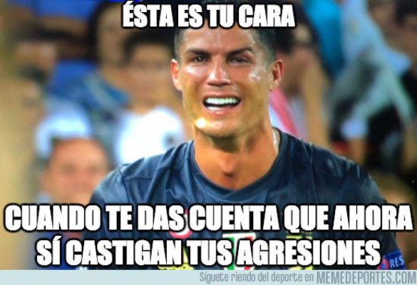 Memes arrecian contra Cristiano Ronaldo por su expulsión en Mestalla
