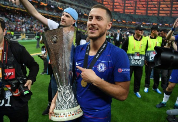 Real Madrid lo espera: Así fue el adiós de Hazard del Chelsea tras ganar la Europa League