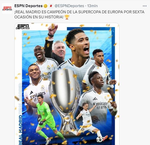 “La era Mbappé y los nuevos galácticos”: Lo que dice la prensa mundial tras título del Real Madrid en la Supercopa de Europa