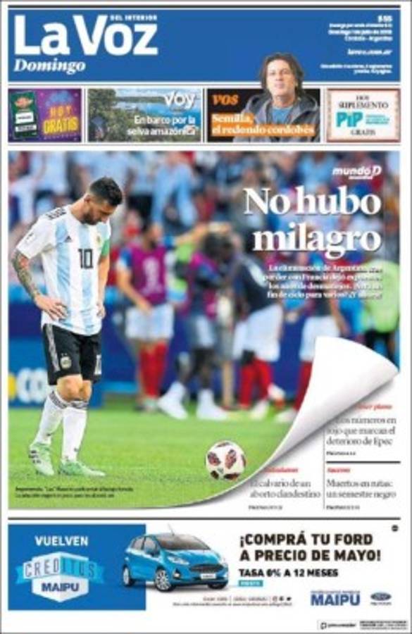 Las portadas de los diarios del mundo tras la eliminación de Messi y Cristiano de Rusia