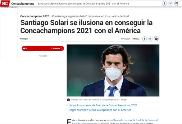Prensa mexicana ve con respeto a Olimpia, rival del América y destacan frase de Solari: 'No es accesible”
