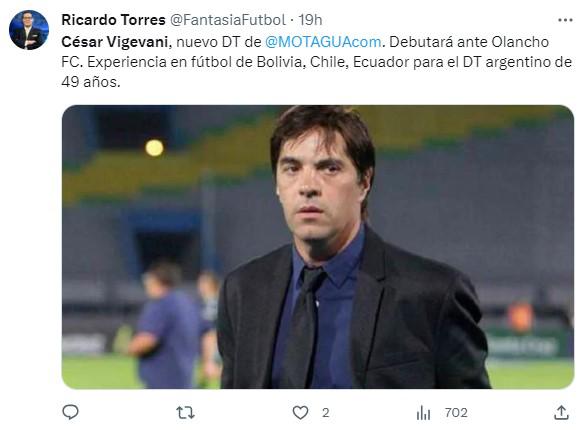 Así reaccionó la prensa al fichaje de César Vigevani como nuevo DT de Motagua; periodista de ESPN dice que el idóneo era otro
