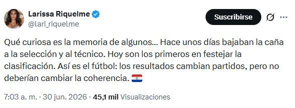Chilavert cruzó a Larissa Riquelme: durísima frase contra la 'Novia del Mundial'