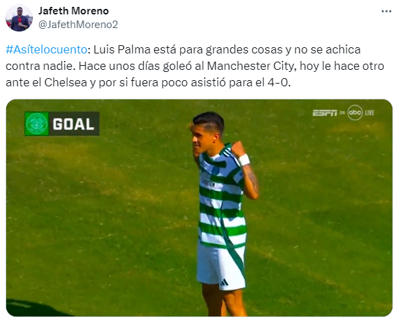 Luis Palma también le marcó al Chelsea y así reacciona la prensa: “Se está divirtiendo ante los clubes de la Premier League”