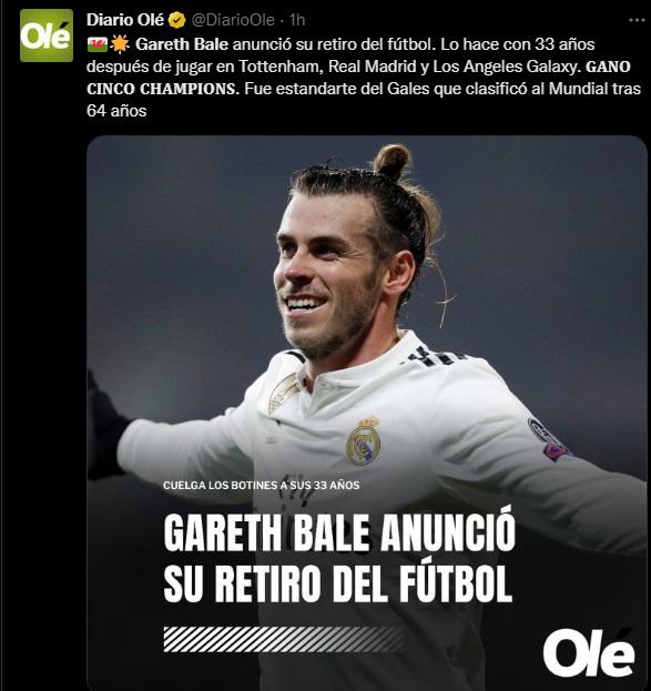 “Adiós leyenda”, “Lo ganó todo”: Prensa internacional se rinde ante el retiro de Gareth Bale