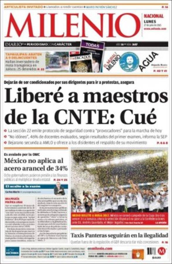 Portadas en México destacan el poco brillo de su Copa Oro