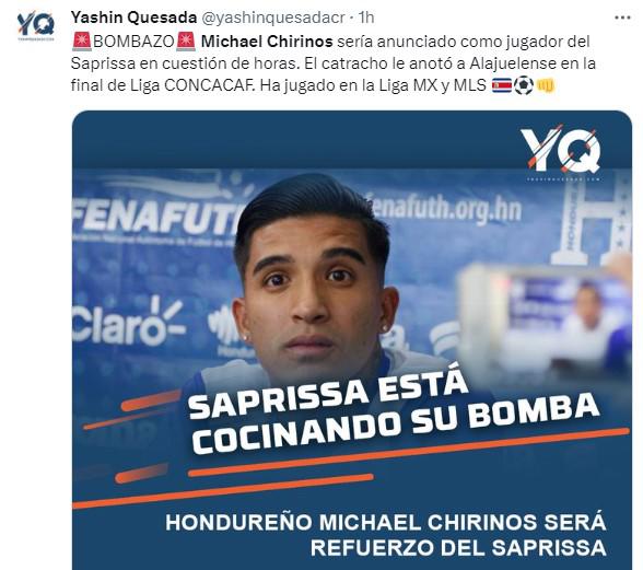 La prensa reacciona al fichaje de Michaell Chirinos por el Saprissa ¿Qué dicen en Costa Rica? Alucinan con uno de sus golazos