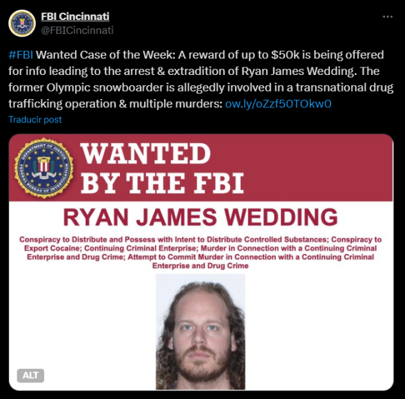 Fue parte de los Juegos Olímpicos y ahora este es el motivo por el que el FBI lo busca pagando millonaria recompensa