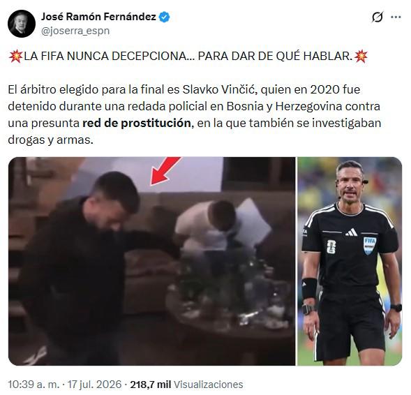 El pasado oscuro del árbitro de la final del Mundial: El error más grande...