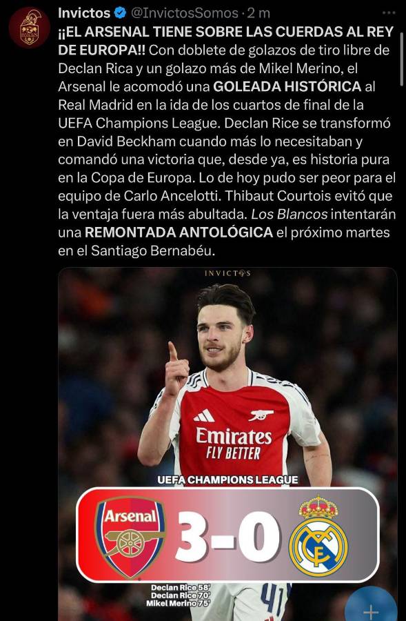 Desmantelaron a Ancelotti está eliminado fritos: así reacciona la prensa a la humillación del Arsenal ante Real Madrid