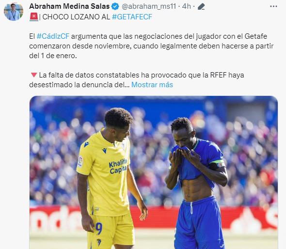 Lo que dice la prensa de España sobre el fichaje del Choco Lozano por el Getafe: “Jugador de rendimiento irregular, pero...”
