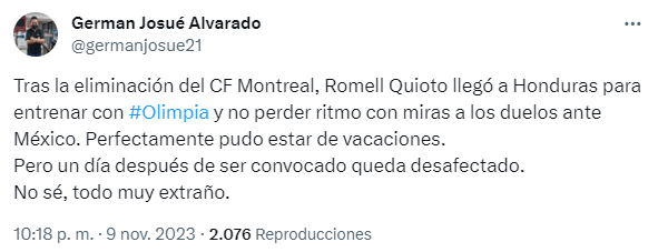 Quioto fue dado de baja en la convocatoria de Honduras y esto dicen los periodistas: “Rueda no anda chineando a nadie”