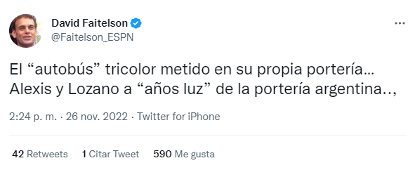 ¡Les dio con todo! Los fulminantes mensajes de David Faitelson por la derrota que sufrió México ante Argentina en el Mundial
