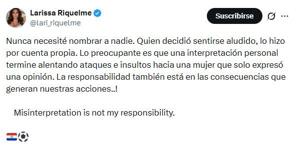 Chilavert cruzó a Larissa Riquelme: durísima frase contra la 'Novia del Mundial'