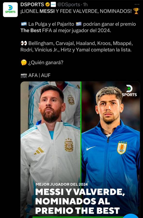 “Es una vergüenza futbolística”: la prensa estalla tras la nominación de Messi a los Premios The Best 2024