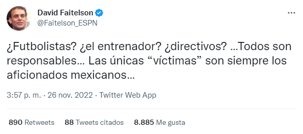 ¡Les dio con todo! Los fulminantes mensajes de David Faitelson por la derrota que sufrió México ante Argentina en el Mundial