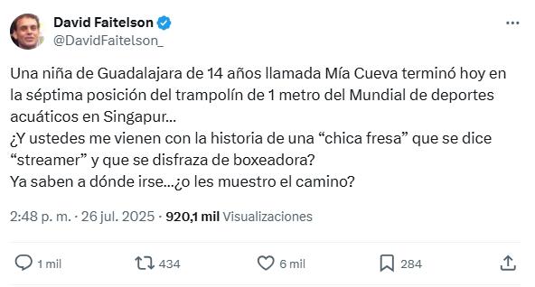 Faitelson destrozó a Alana Flores y recibe dura respuesta de exfutbolista: Me vienen con la historia de una chica fresa...