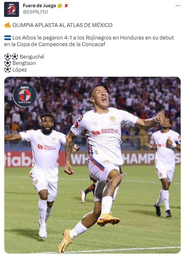 “Terror en Honduras”, “exhibición” y “la novatez les costó caro”: Así reaccionan en México el día después del Olimpia-Atlas