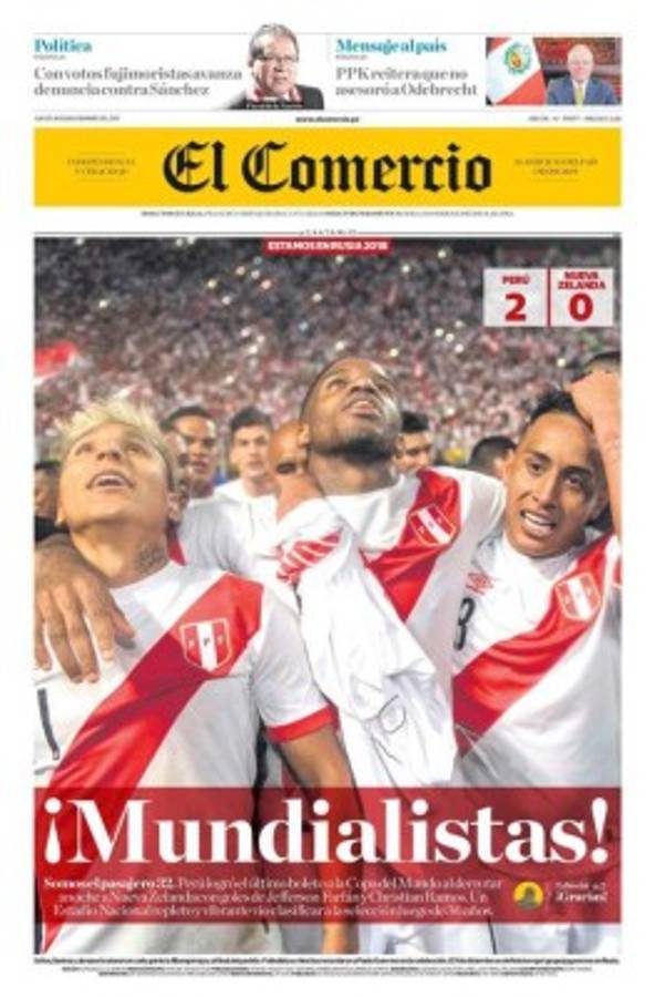 ¡PORTADAS EN PERÚ! 'Llanto de machos, tigre, volvimos y allá vamos Rusia'