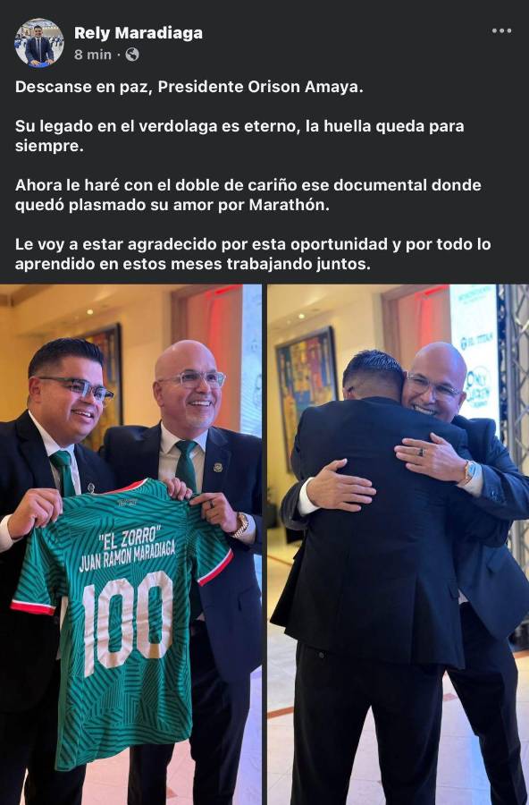 Rely Maradiaga hace promesa: así reacciona la prensa al fallecimiento del presidente de Marathón, Orinson Amaya: Eterno